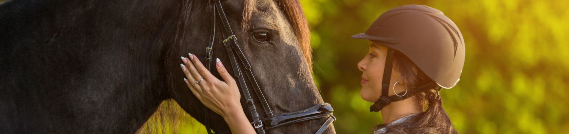 Rider and horse face to face